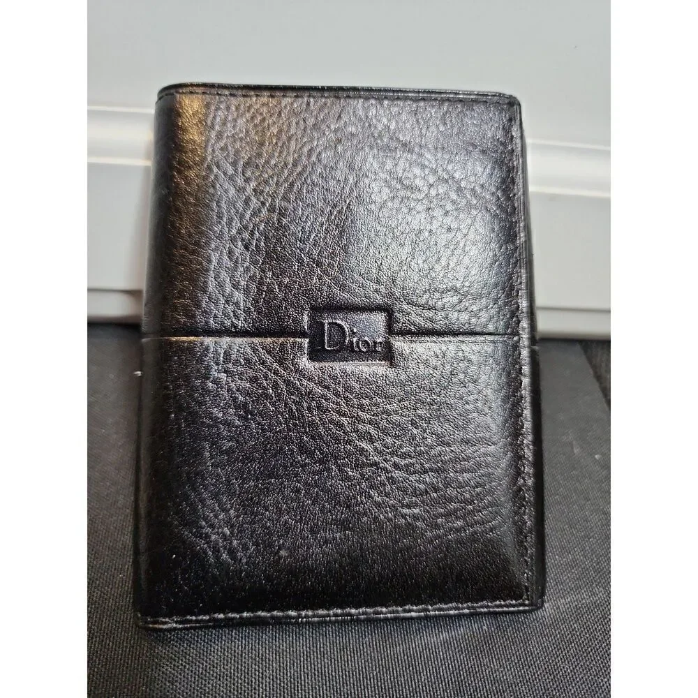 Christian Dior Vintage Black Leather Wallet